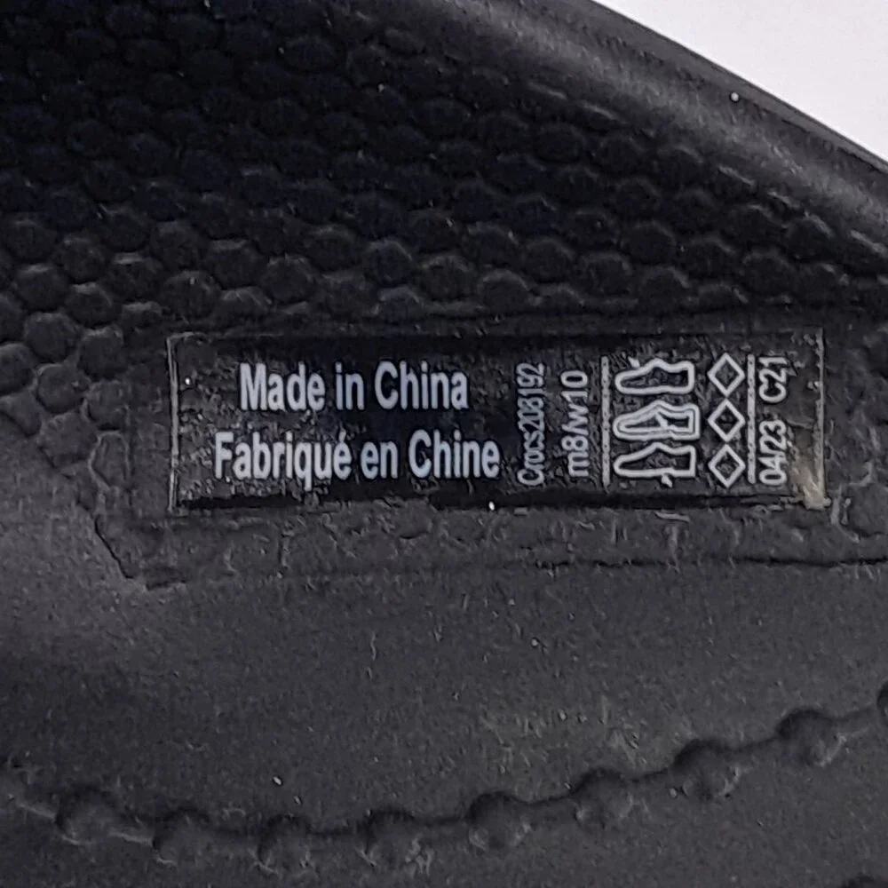 CROCS Sandals Unisex M8 W10 Black Thong Baya II Flip Flops